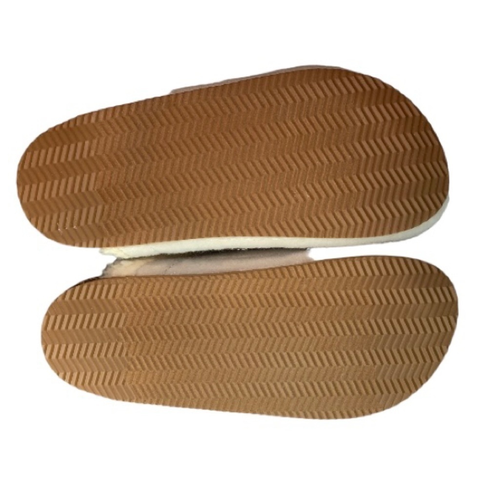 LANDSEND Draper James Womens Scuff Slippers Warm Sherpa Lined Gingham & Clover - Picture 3 of 3